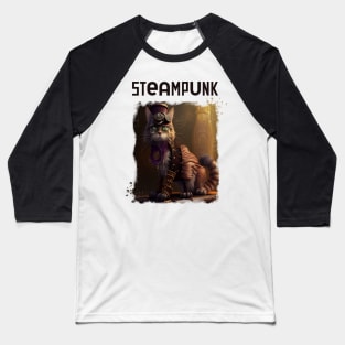 Steampunk cat Baseball T-Shirt